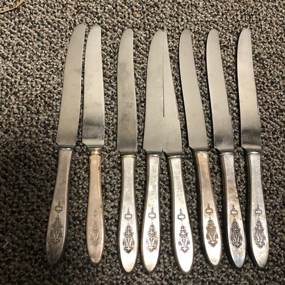 community Other - Set of 8 Bird of Paradise by Community, Silverplate Dinner Knives Art Deco